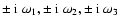 $\pm~\rm i~\omega_1,\pm~i~\omega_2,
\pm~i~\omega_3$