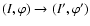 $(I,\varphi)\rightarrow(I^\prime,\varphi^\prime)$