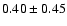 $0.40\pm0.45$