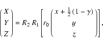 \begin{displaymath}\left(\matrix{X\cr\noalign{\smallskip } Y\cr\noalign{\smallsk...
...gn{\smallskip }
y\cr\noalign{\smallskip } z\cr}\right)\right],\end{displaymath}