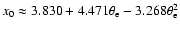 $ x_0
\approx 3.830+4.471\theta_{\rm e}-3.268\theta_{\rm e}^2$