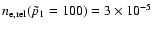 $n_{\rm e,rel}(\tilde{p}_1=100)=3\times10^{-5}$