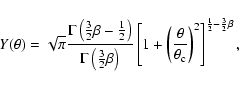 \begin{displaymath}Y(\theta)=\sqrt{\pi} \frac{\Gamma\left( \frac{3}{2}\beta-\fra...
...\rm c}} \right)^2 \right]^{
\frac{1}{2} - \frac{3}{2} \beta} ,
\end{displaymath}