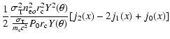 $\displaystyle \frac{1}{2} \frac{\sigma_{\rm T}^2 n_{{\rm e}o}^2 r_{\rm c}^2 Y^2...
...\sigma_{\rm T}}{m_{\rm e} c^2} P_0 r_{\rm c} Y(\theta)} [j_2(x)-2j_1(x)+j_0(x)]$