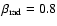 $\beta _{\rm rad} = 0.8$
