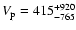 $V_{\rm p} = 415^{+920}_{-765}$