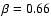 $\beta=0.66$