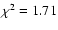 $\chi^2=1.71$
