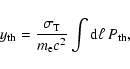 \begin{displaymath}y_{\rm th} = {\sigma_{\rm T} \over m_{\rm e} c^2} \int {\rm d}\ell ~P_{\rm th}, \end{displaymath}