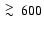 $\ \raise -2.truept\hbox{\rlap{\hbox{$\sim$ }}\raise5.truept \hbox{$>$ }\ }600$