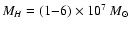 $M_H=(1{-}6) \times
10^7~M_{\odot}$
