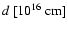 $d~[10^{16}~\rm {cm}]$