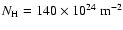 $N_{{\rm H}} = 140 \times 10^{24} ~ {\rm m}^{-2}$