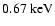 $0.67 ~ {\rm keV}$
