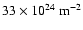 $33 \times 10^{24} ~ {\rm m}^{-2}$