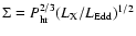 $\Sigma = P_{{\rm hr}}^{2/3} (L_{{\rm X}}/L_{{\rm Edd}})^{1/2}$