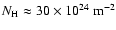 $N_{\rm H} \approx 30 \times 10^{24} ~ {\rm m}^{-2}$