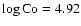 $\log {\rm Co} = 4.92$