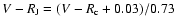 $V-R_{\rm J} = (V-R_{\rm c} + 0.03) / 0.73$