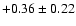 $+0.36 \pm 0.22$
