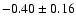 $-0.40 \pm 0.16$