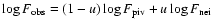 $\log F_{\rm
obs} = (1-u) \log F_{\rm piv} + u \log F_{\rm nei}$