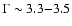 $\Gamma \sim 3.3{-}3.5$