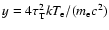 $y=4\tau _{\rm T}^2kT_{\rm e}/(m_{\rm e}c^2)$