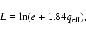 \begin{displaymath}L\equiv\ln(e+1.84q_{{\rm eff}}),
\end{displaymath}