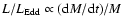 $L/L_{{\rm Edd}} \propto
({\rm d}M/{\rm d}t)/M$