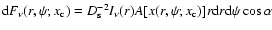 ${\rm d}F_{\nu}(r,\psi;x_{\rm c}) = D_{\rm s}^{-2} I_{\nu}(r) A[x(r,\psi;x_{\rm c})] r {\rm d}r
{\rm d}\psi \cos \alpha$