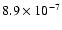 $8.9\times10^{-7}$