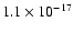 $1.1\times10^{-17}$