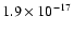 $1.9\times10^{-17}$