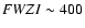 ${\textit FWZI}\sim 400$
