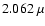 $2.062~ \mu$