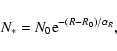 \begin{displaymath}N_{*}=N_{0}{\rm e}^{-(R-R_{0})/\alpha_{R}},
\end{displaymath}