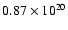 $0.87\times 10^{20}$