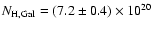 $N_{\rm H,Gal} \rm = (7.2 \pm 0.4) \times 10^{20}$