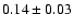 $0.14\pm0.03$