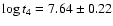 $\log t_4 = 7.64 \pm 0.22$