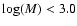 $\log(M) < 3.0$