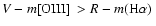 $ V -
\mbox{$m{\rm [OIII]}$ }> R - \mbox{$m({\rm H}\alpha)$ }$