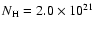 $N_{\rm H}=2.0\times
10^{21}$