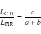 \begin{displaymath}\frac{L_{{\rm C~II}}}{L_{{\rm FIR}}} = \frac{c}{a+b}
\end{displaymath}