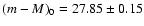 $(m-M)_0=27.85 \pm 0.15$