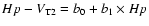 $Hp-V_{\rm T2}=b_0+b_1\times{Hp}$