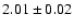 $2.01\pm0.02$