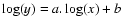 $\log(y) = a.\log(x) + b$
