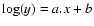 $\log(y) = a.x + b$